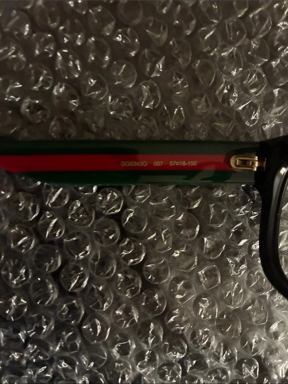 Gucci Black Frames with Green and Red Stripe Temples